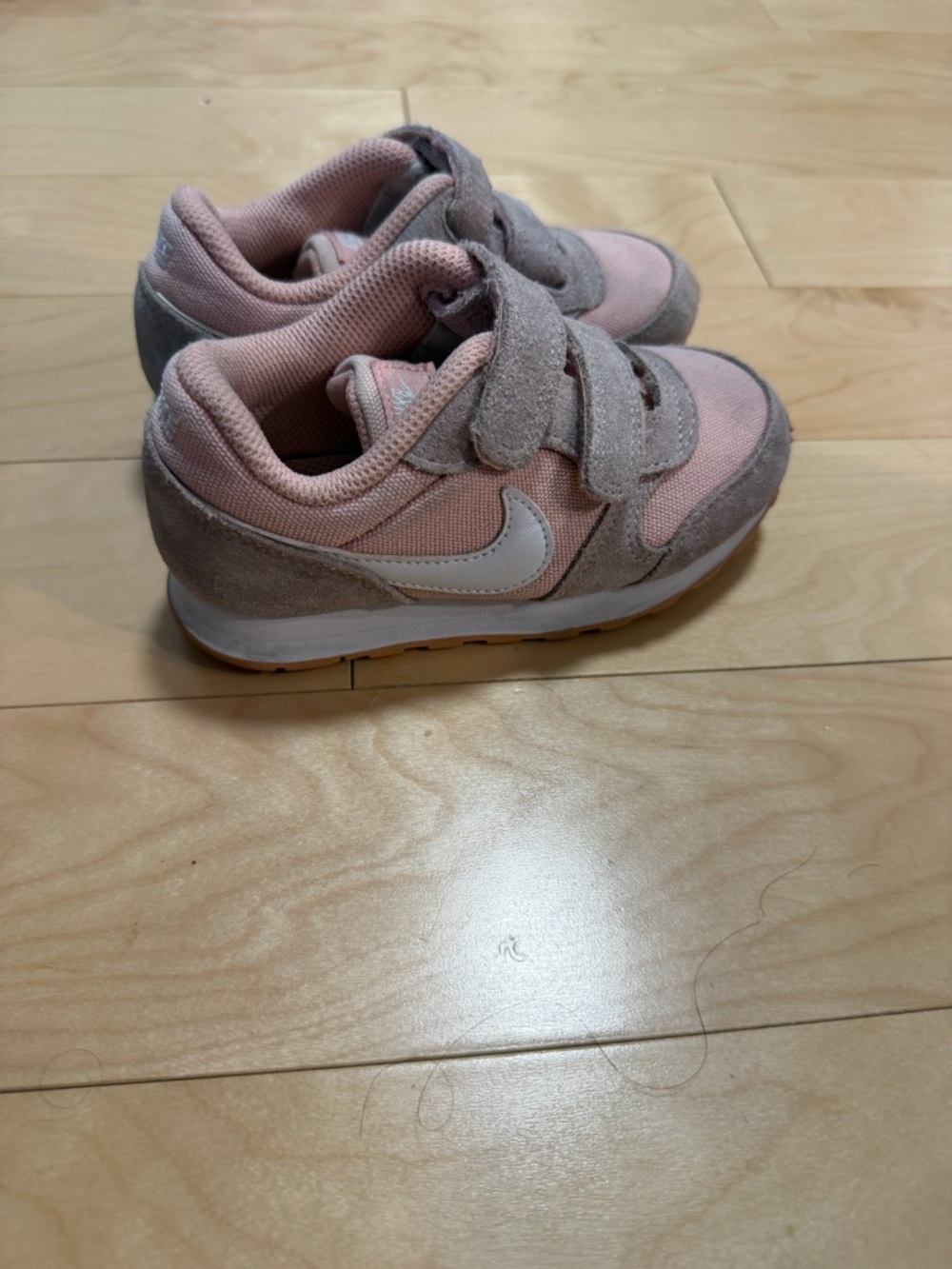 Nike Kids Pink & Gray Velcro Athletic Sneakers